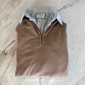 BROOKS BROTHERS Men's Italian Yarn Brown Sweater Size Medium